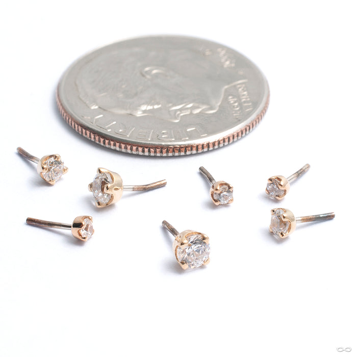 Prong-set Gemstone Press-fit End in Gold from BVLA in assorted sizes