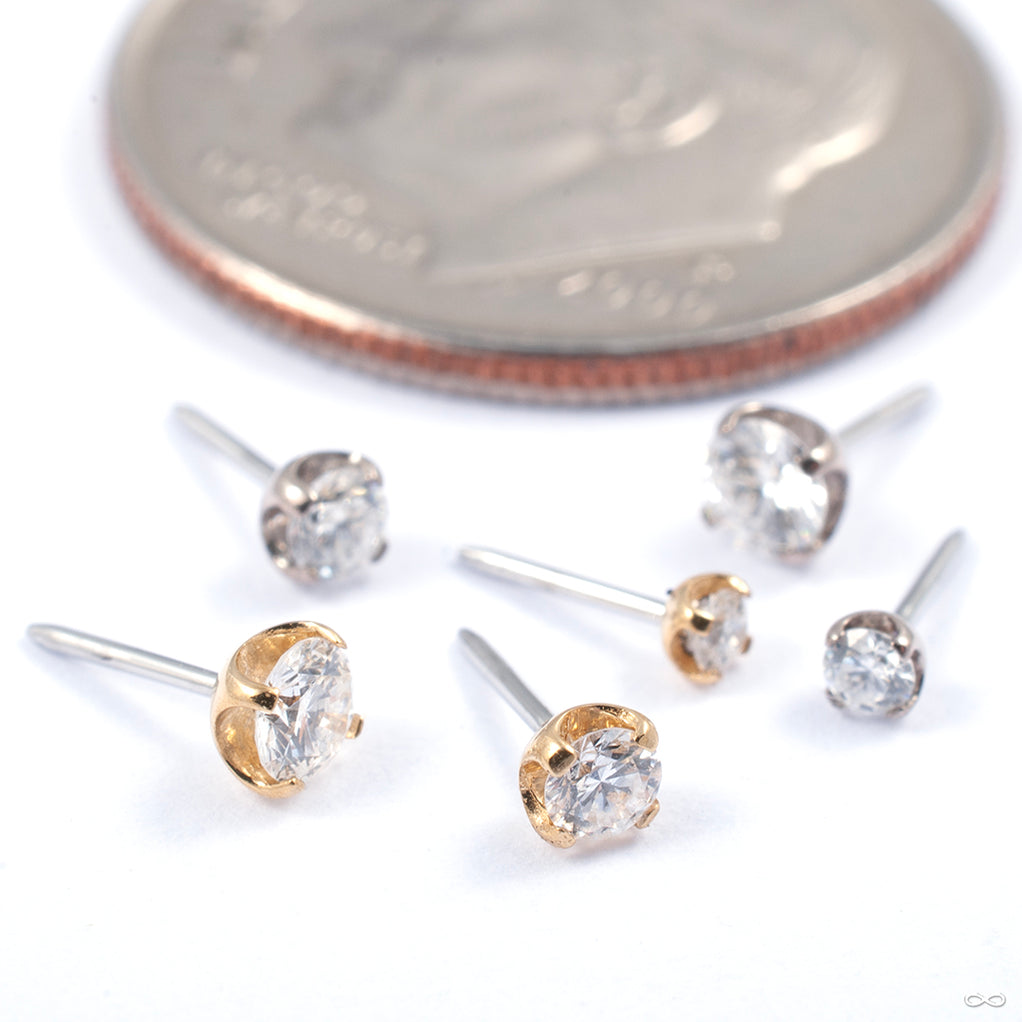 Prong-set Diamond Press-fit End in Gold from NeoMetal — Infinite Body ...