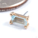 Prong-set Dream Press-fit End in Gold from Quetzalli in yellow gold with ice blue topaz