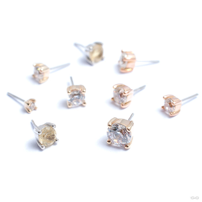 Prong-set Gemstone Press-fit End in Gold from Buddha Jewelry in assorted materials