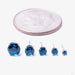 Prong-set Gemstone Press-fit End in Titanium from NeoMetal in London Blue