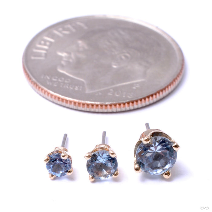 Prong-set Gemstone Press-fit End in Gold from LeRoi with aquamarine