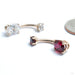 Prong-set Oval-cut Threaded Navel Curve in Gold from LeRoi in assorted materials