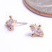 Pylon Press-fit End in Gold from Auris Jewellery in rose gold with clear cz