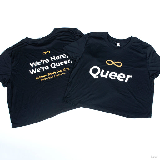 Queer Cropped Tee front and back view