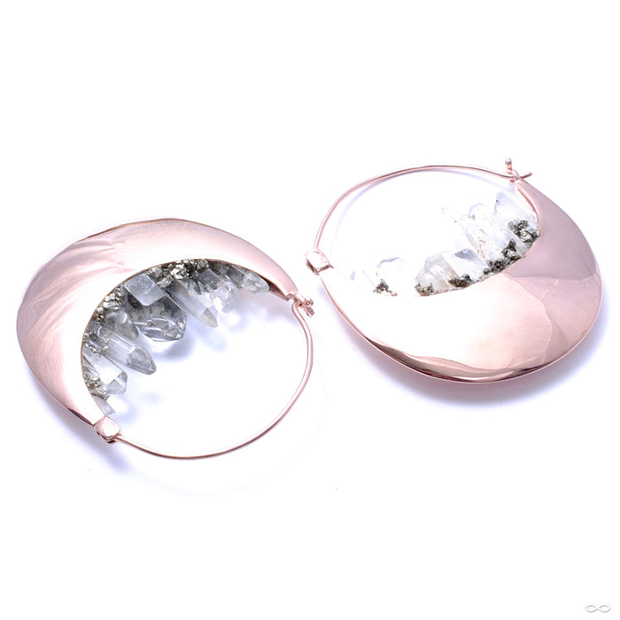Rapture Earrings in Rose Gold with Quartz from Buddha Jewelry