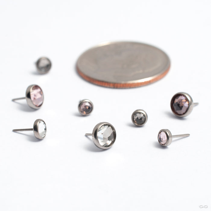 Rose-cut Cabochon Press-fit End in Titanium from NeoMetal in assorted materials