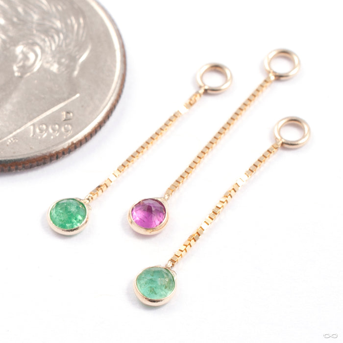 Round Dangle Charm in Gold from Quetzalli in various sizes and materials