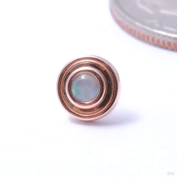 Round Illusion Press-fit End in Gold from BVLA with white opal