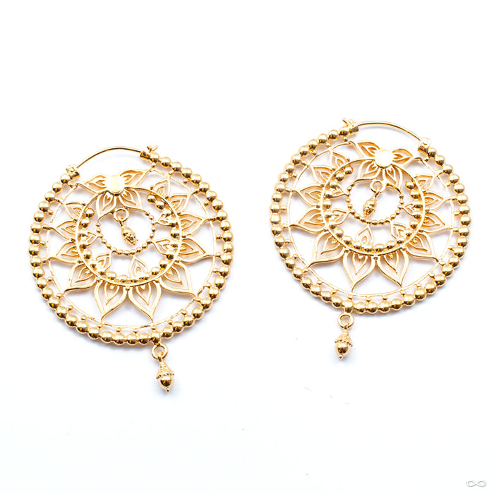 Samadhi Earrings from Maya Jewelry in yellow gold