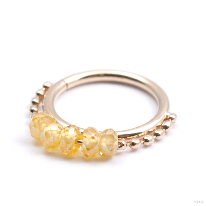 Sapphire x5 Chained Seam Ring in Gold from Pupil Hall