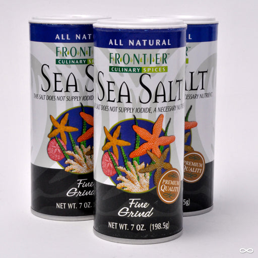 Frontier Fine Grind Sea Salt 7 oz. container