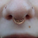 Septum Piercing with War Horse Clicker in Rose Gold from Maya Jewelry