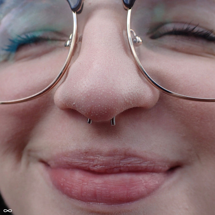 Septum piercing with Septum Retainer from Industrial Strength