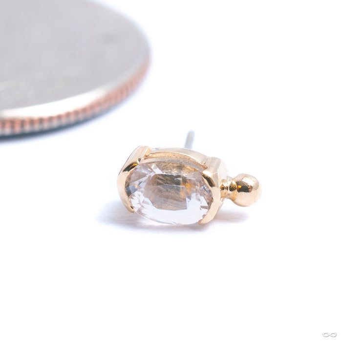 Sonata Press-fit End in Gold from Quetzalli with white sapphire