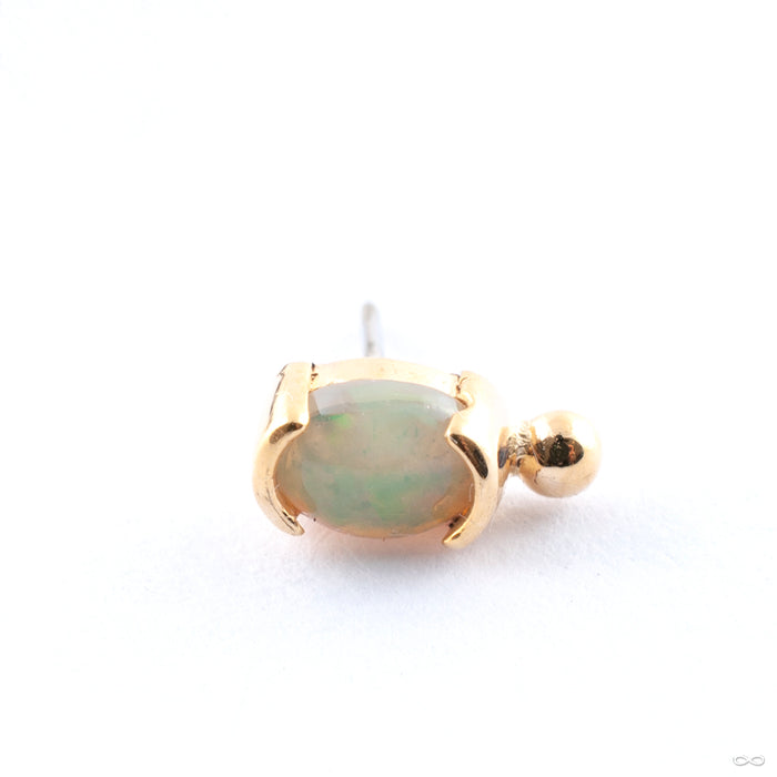 Sonata Press-fit End in Gold from Quetzalli with white opal