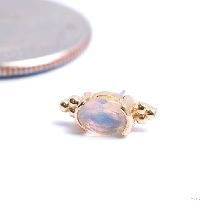 Sonnet Press-fit End in Gold from Quetzalli with white opal