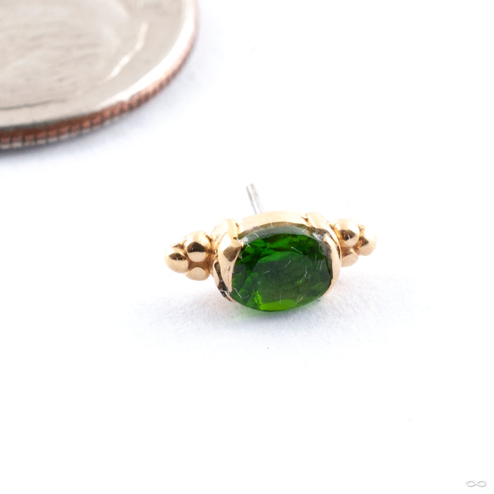 Sonnet Press-fit End in Gold from Quetzalli with green tourmaline