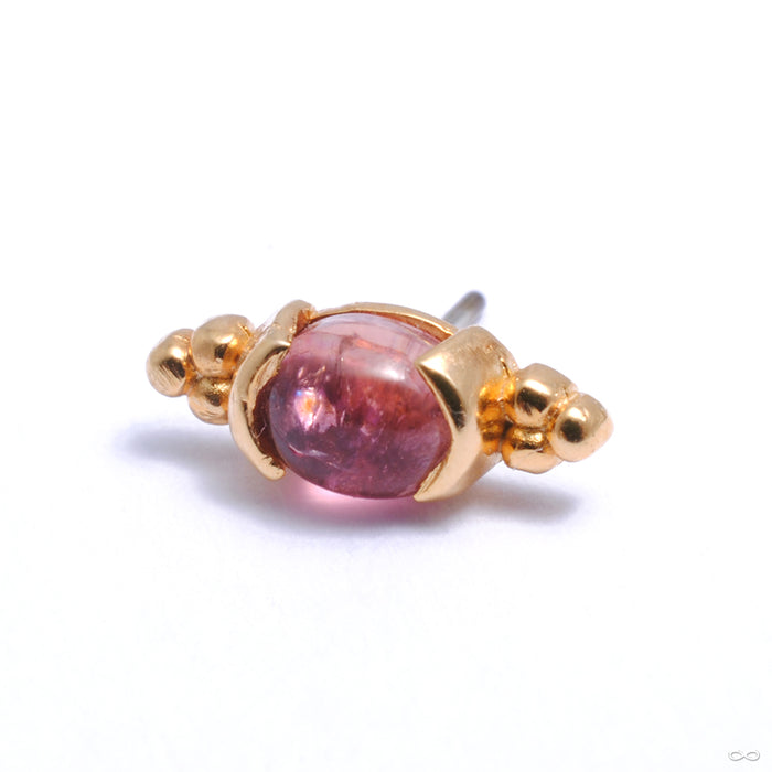 Sonnet Press-fit End in Gold from Quetzalli with pink tourmaline cabochon