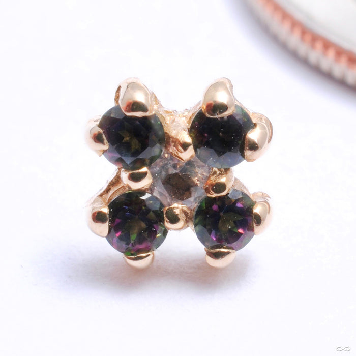 Soul Press-fit End in Gold from Quetzalli with mystic topaz