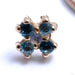 Soul Press-fit End in Gold from Quetzalli with ice blue topaz & sky blue topaz