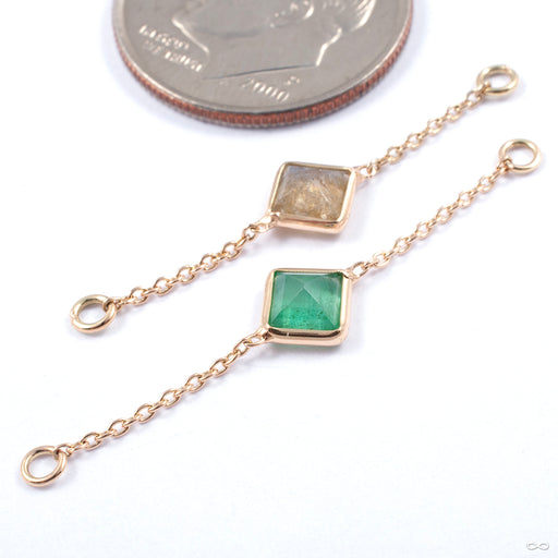 Square Stone Chain in Gold from Diablo Organics in various materials