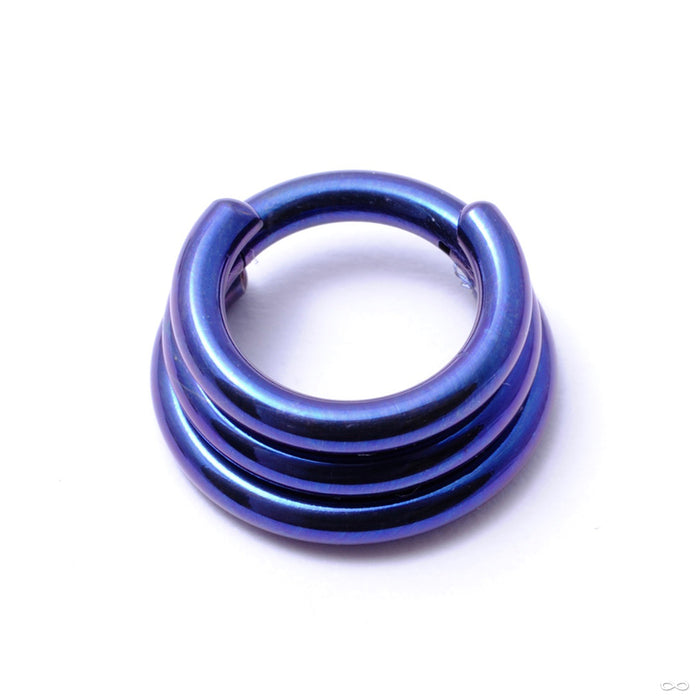 Stacked Clicker in Titanium from Zadamer Jewelry Triple Stacked anodized purple