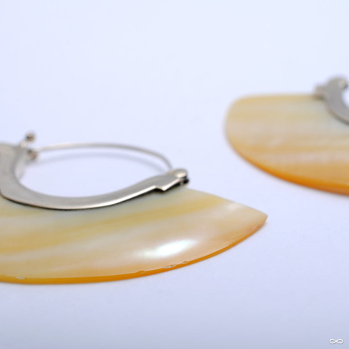 Stellar Half Plate Earrings from Tawapa with mother of pearl shell