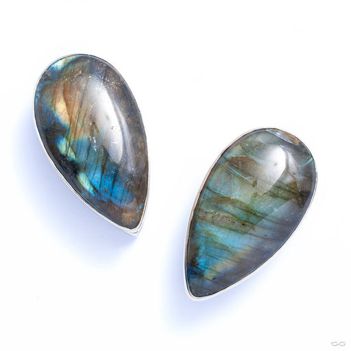 Large Stone Spade Weights from Diablo Organics in white brass with labradorite