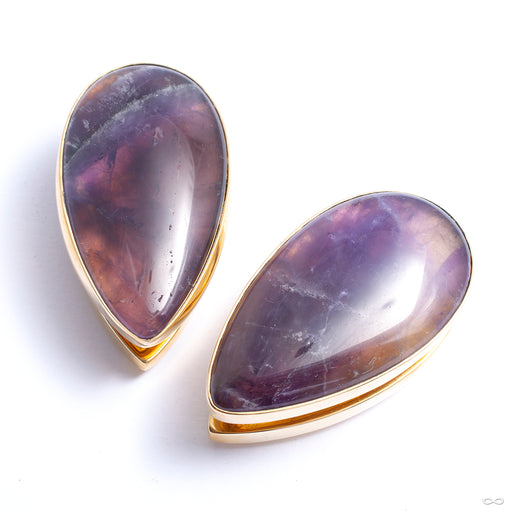 Large Stone Spade Weights from Diablo Organics in brass with amethyst