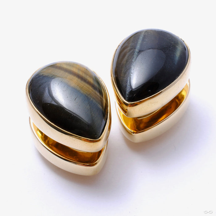 Stone Spade Weights from Diablo Organics with Blue Tiger's Eye