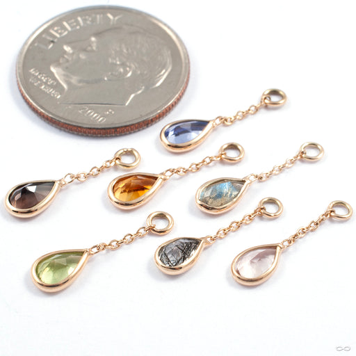 Teardrop Charm in Gold from Diablo Organics in various materials