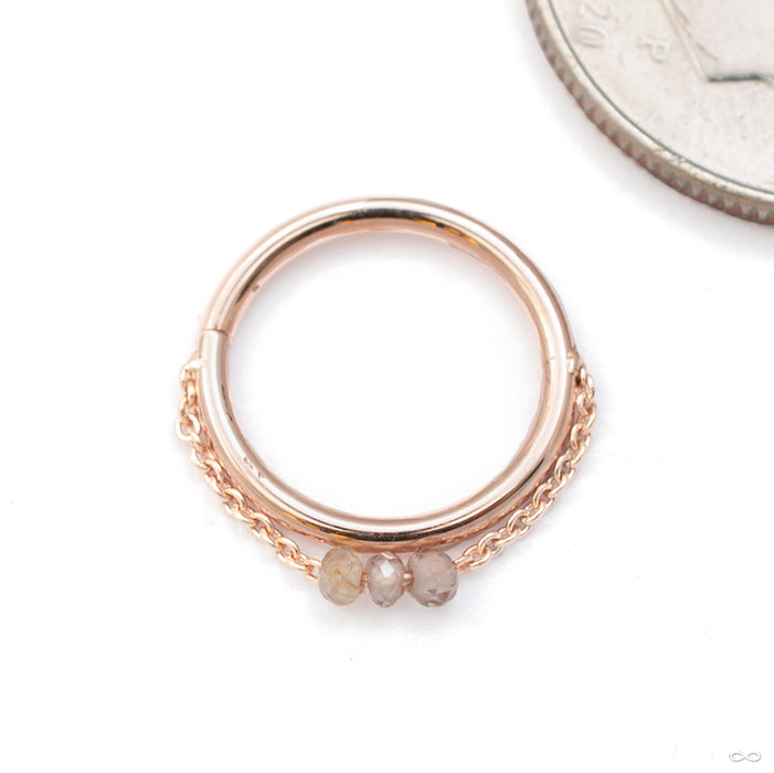 Stone x3 Chained Seam Ring in Gold from Pupil Hall in rose gold