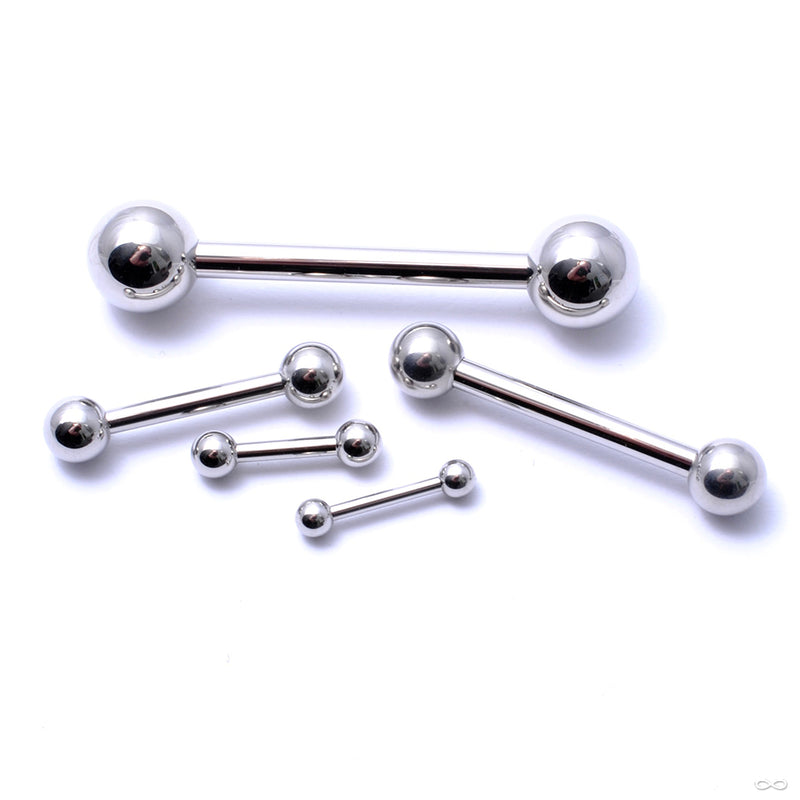 Straight Threaded Barbell Shaft in Steel from 16g to 8g from Industrial Strength