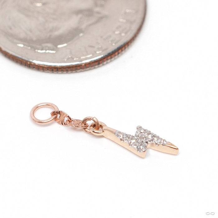 Strike Charm in Gold from Hialeah in rose gold with diamond