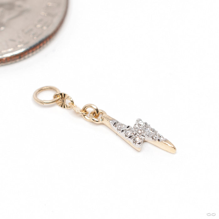 Strike Charm in Gold from Hialeah in yellow gold with diamond