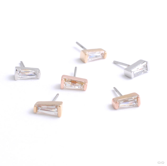 Tapered Baguette Press-fit End in Gold from Buddha Jewelry in assorted materials