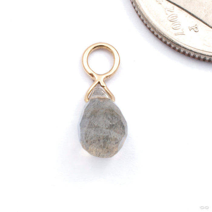 Briolette Charm in Gold from Diablo Organics with labradorite