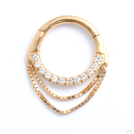 Tempeste Clicker in Gold from Buddha Jewelry in yellow gold with clear cz