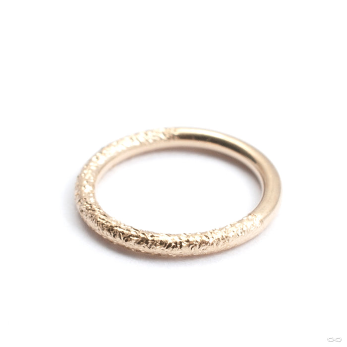 Textured Seam Ring in Gold from Vira Jewelry with stippled finish