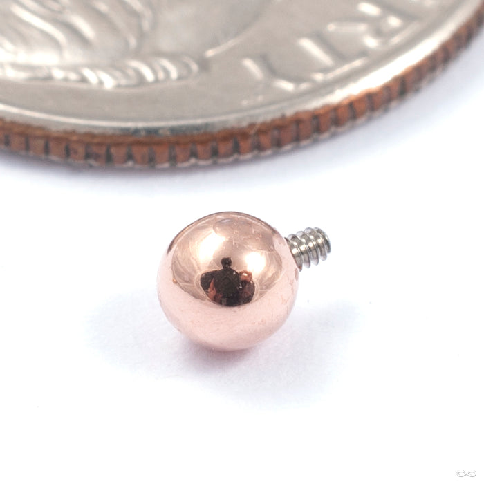 Ball Threaded End in Gold from Leroi in rose gold