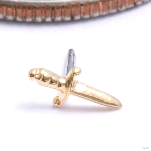 Tiny Dagger Press-fit End in Gold from Auris Jewellry in yellow gold