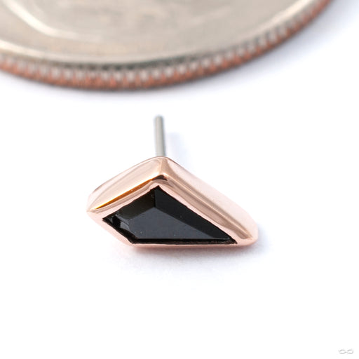 Transcend Press-fit End in Gold from Buddha Jewelry in rose gold with black spinel