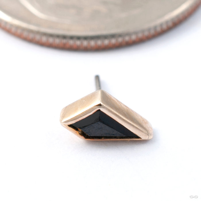 Transcend Press-fit End in Gold from Buddha Jewelry in yellow gold with black spinel
