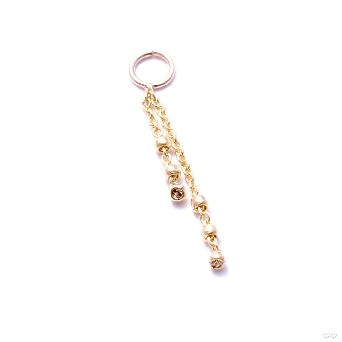 Trio Bead Nipple Charm in Gold from Pupil Hall in yellow gold