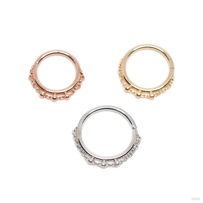 Trio Bead Seam Ring in Gold from Pupil Hall in various materials