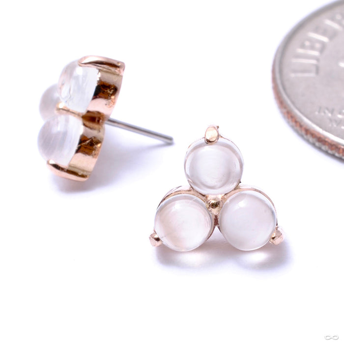 Trio Press-fit End in Gold from Anatometal with moonstone