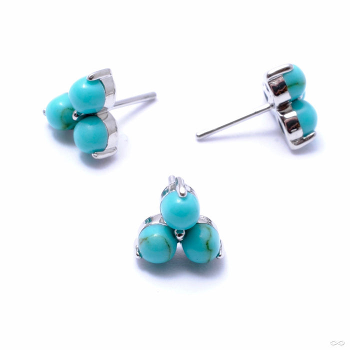 Trio Press-fit End in Gold from Anatometal with turquoise