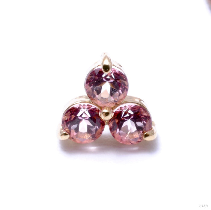 Trio Press-fit End in Gold from Anatometal with baby pink topaz