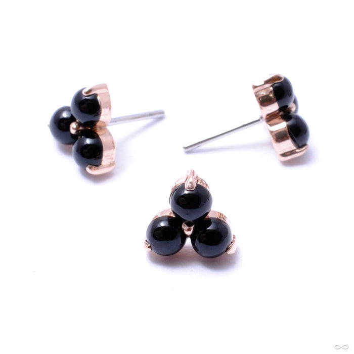 Trio Press-fit End in Gold from Anatometal with black onyx